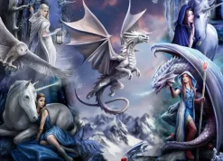 Bluebird Puzzle : Anne Stokes - Silver Dragon Collage (1500)