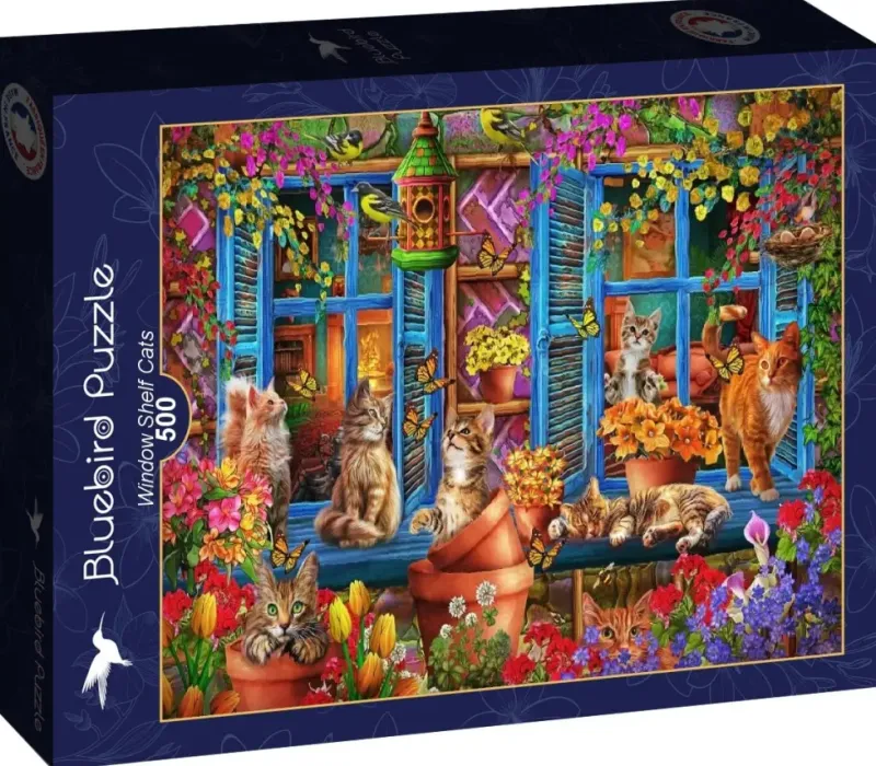 Bluebird Puzzle : Ciro Marchetti - Window Shelf Cats (500)