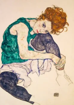 Bluebird Puzzle : Egon Schiele - Seated Woman with Legs Drawn Up, 1917 (1000)