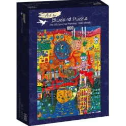 Bluebird Puzzle : Hundertwasser - The 30 Days Fax Painting, 1996 (detail) (1000)