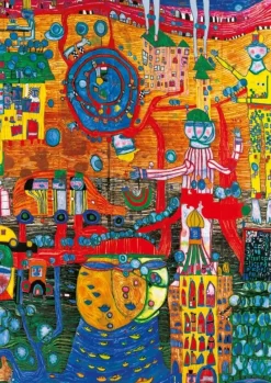 Bluebird Puzzle : Hundertwasser - The 30 Days Fax Painting, 1996 (detail) (1000)
