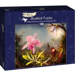 Bluebird Puzzle : Martin Johnson Heade - Cattleya Orchid and Three Hummingbirds, 1871 (1000)