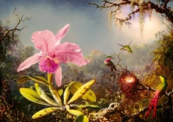 Bluebird Puzzle : Martin Johnson Heade - Cattleya Orchid and Three Hummingbirds, 1871 (1000)