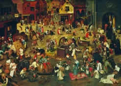 Bluebird Puzzle : Pieter Bruegel the Elder - The Fight Between Carnival and Lent, 1559 (1000)