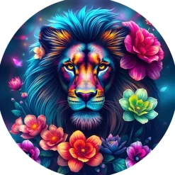 Bluebird Puzzle : Round - Rainbow Lion (501)