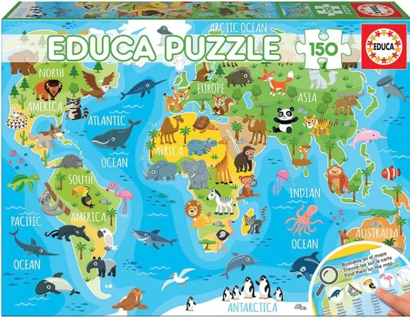 Educa : Animals World Map (150)