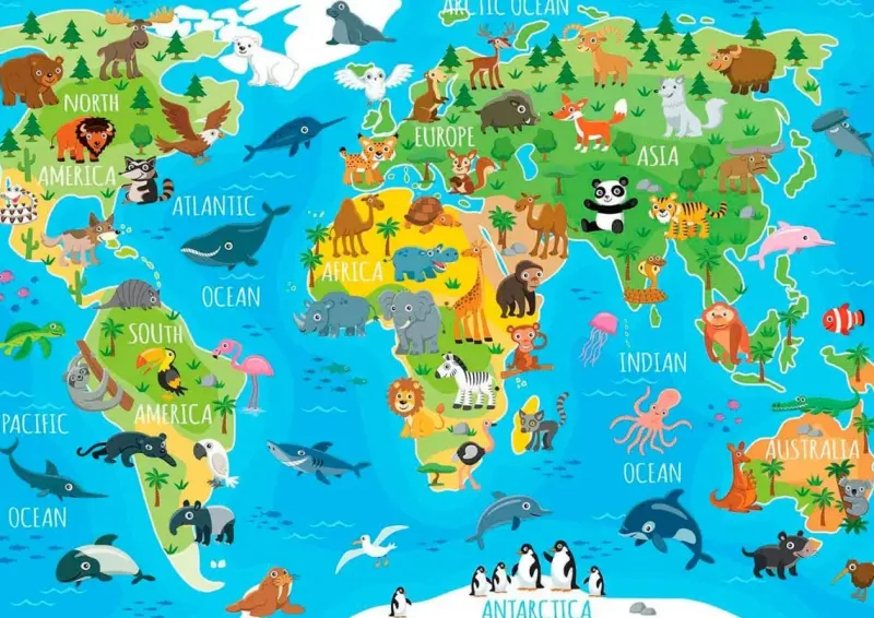 Educa : Animals World Map (150)