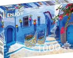 Enjoy : Turquoise Street in Chefchaouen, Maroc (1000)