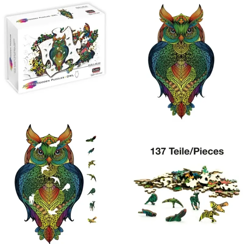 Eureka : Rainbow Wooden Puzzles, Owl (137)