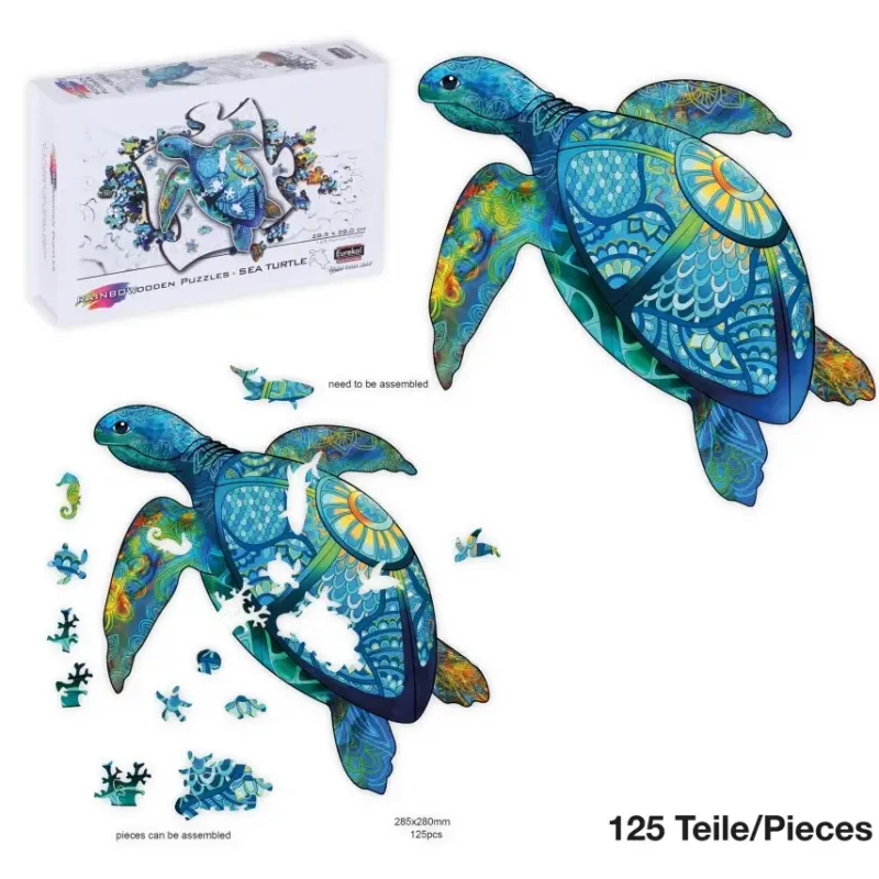 Eureka : Rainbow Wooden Puzzles, Sea Turtle (125)