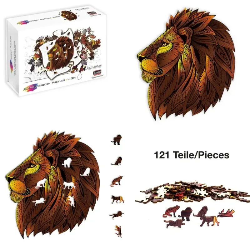 Eureka : Rainbow Wooden Puzzles, Lion (121)
