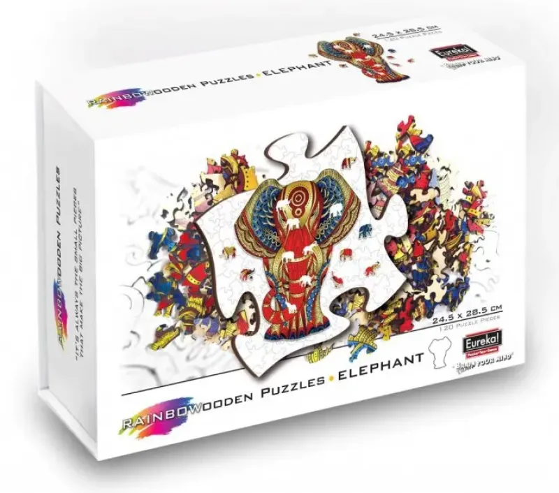Eureka : Rainbow Wooden Puzzles, Elephant (120)