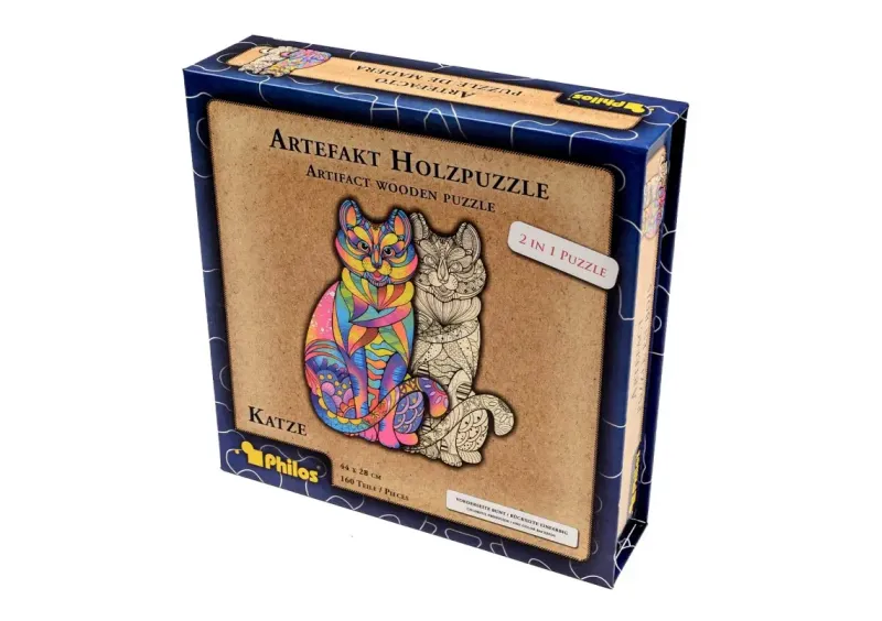Philos : Artifact Wooden Puzzle - Cat (160)