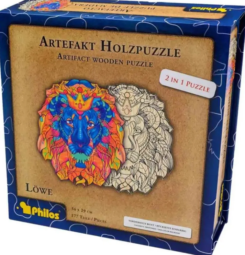 Philos: Artifact Wooden Puzzle - Lion, 2 in 1 (177)