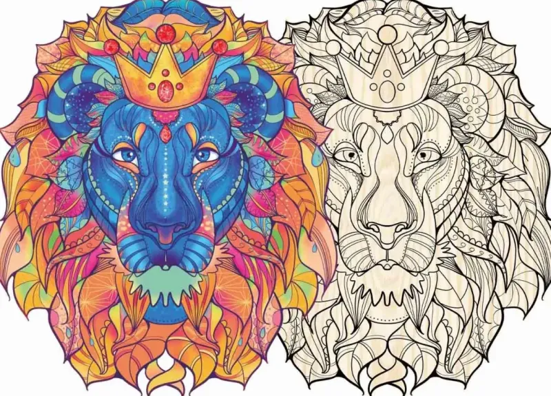 Philos: Artifact Wooden Puzzle - Lion, 2 in 1 (177)