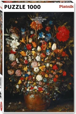Piatnik : Jan Brueghel the Elder - Flowers in a Wooden Vessel (1000)