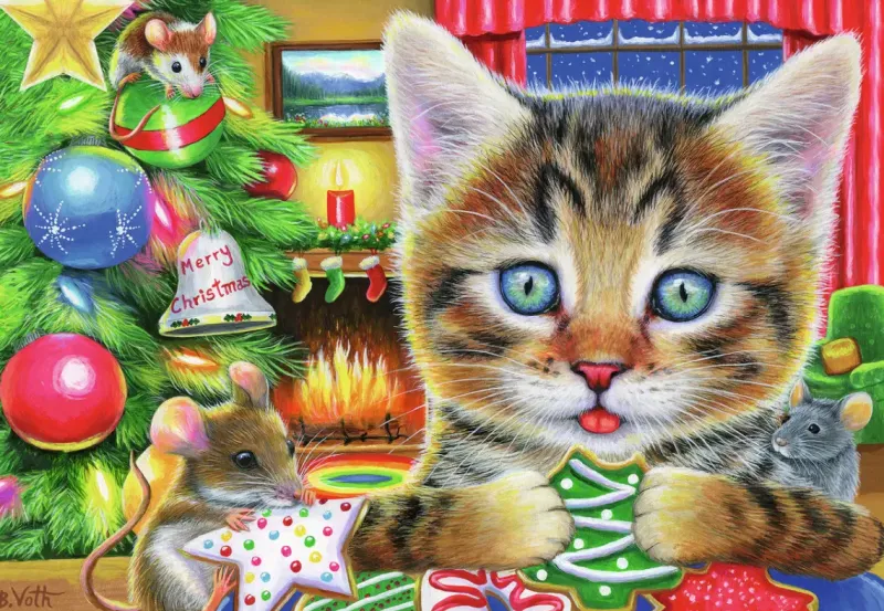 Ravensburger : Christmas Kitties (2 x 24)