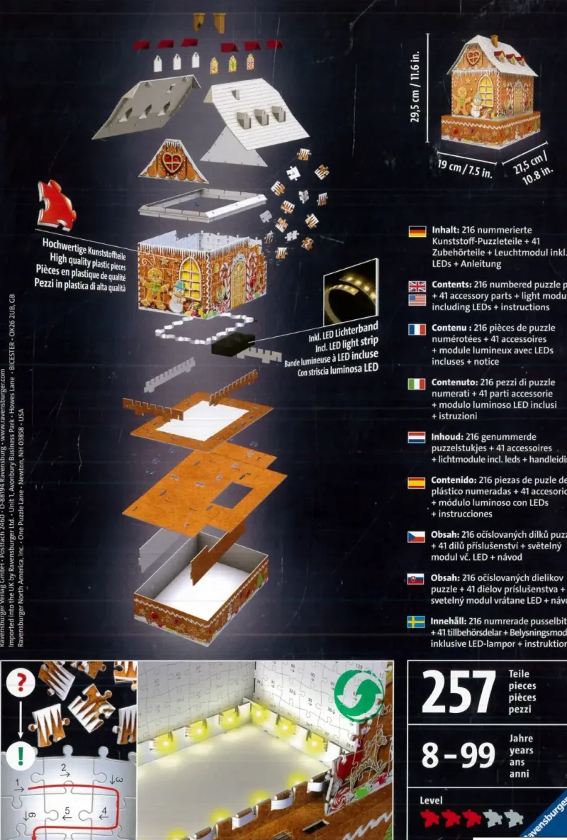 Ravensburger : 3D - Ginger Bread House - Night Edition (257)