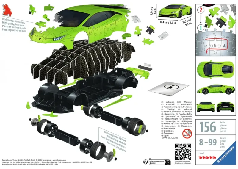 Ravensburger : 3D - Lamborghini Huracan EVO, Green (156)