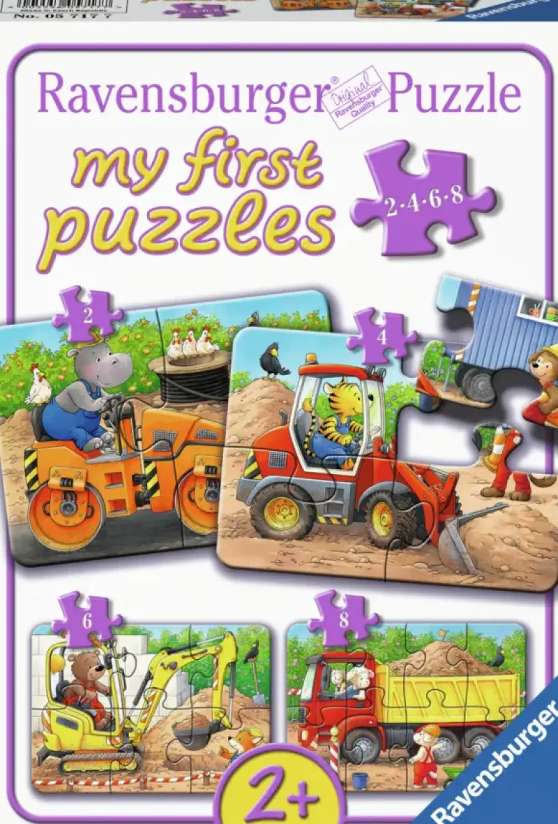 Ravensburger : My First Puzzle - Construction Site Animals (2, 4, 6, 8)