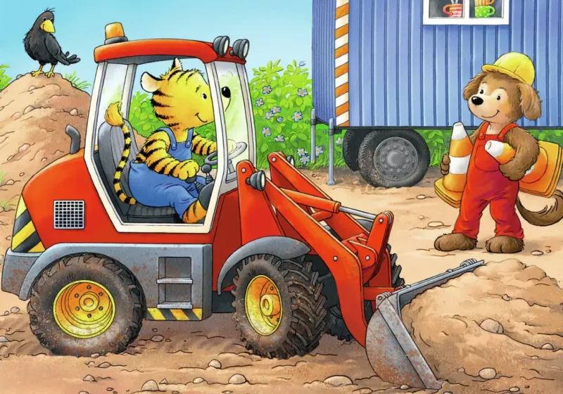 Ravensburger : My First Puzzle - Construction Site Animals (2, 4, 6, 8)