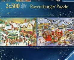 Ravensburger : The Christmas Market & Santa's Christmas Supper (2 x 500)
