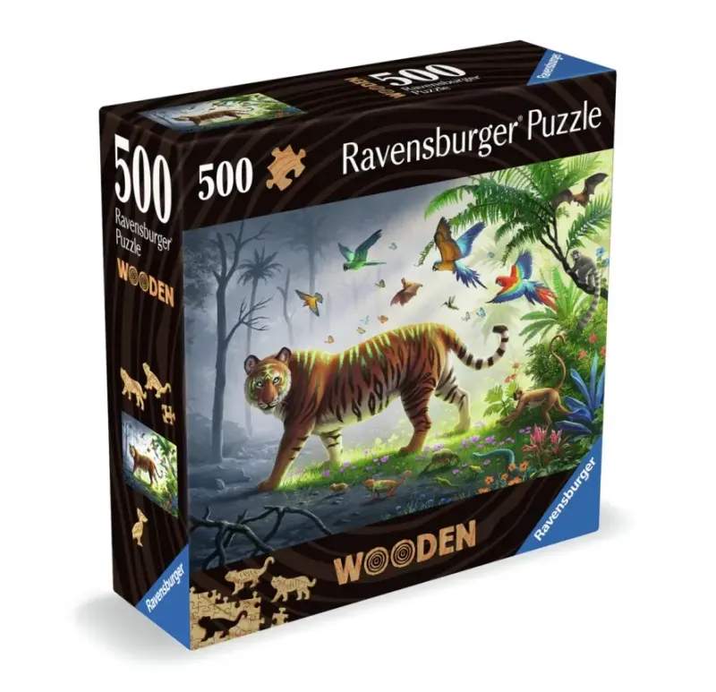 Ravensburger : Wooden Träpussel - Jungle Tiger (500)