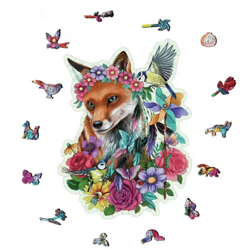 Ravensburger : Wooden Träpussel - Colorful Fox (150)