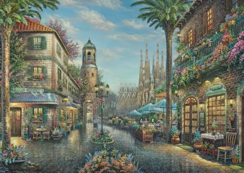 Schmidt : Thomas Kinkade Studios - Spanish Café (1000)