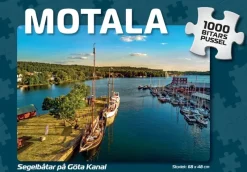 Svenskapussel : Motala - Segelbåtar på Göta Kanal (1000)