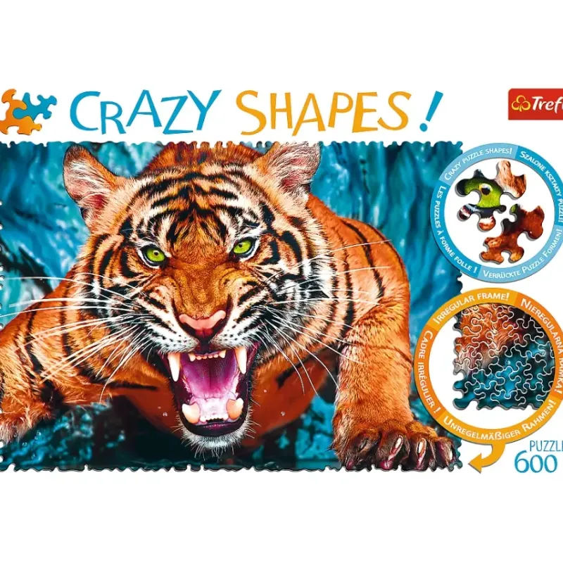 Trefl : Crazy Shapes! - Facing a Tiger (600)
